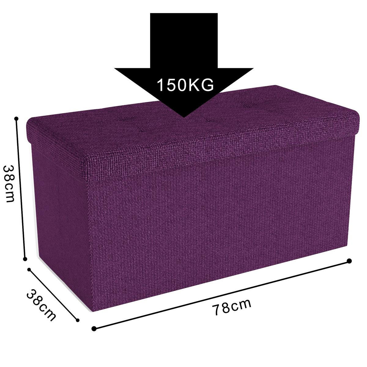 SITZTRUHE Faltbar 76/38/38 cm (Lila) - Lila, Textil (38/38/76cm) - Intirilife