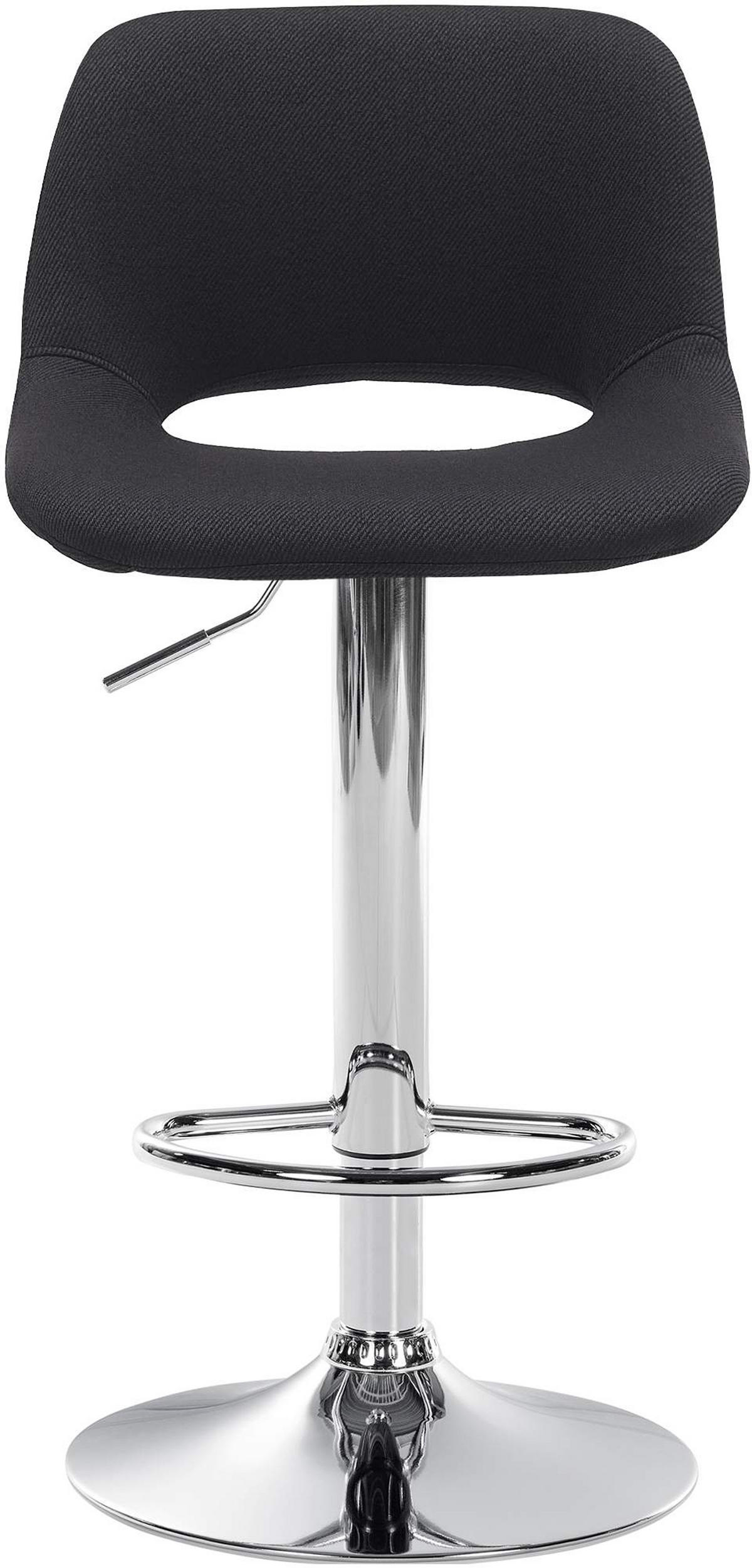 BARHOCKER Campus Stoff chrom schwarz - Chromfarben/Schwarz, Textil/Metall (42/107/46cm) - TPFLiving