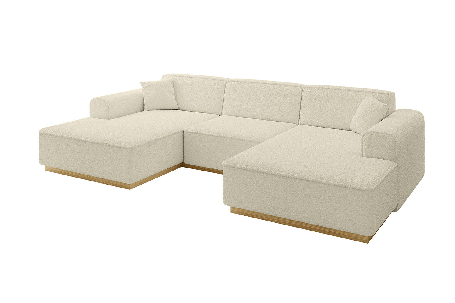 WOHNLANDSCHAFT IREA-U1-v2 - 297x165x81 cm Beige - Beige, Holzwerkstoff/Textil (297/81/165cm) - ALTDECOR