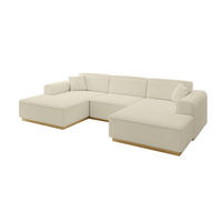 WOHNLANDSCHAFT IREA-U1-v2 - 297x165x81 cm Beige - Beige, Holzwerkstoff/Textil (297/81/165cm) - ALTDECOR