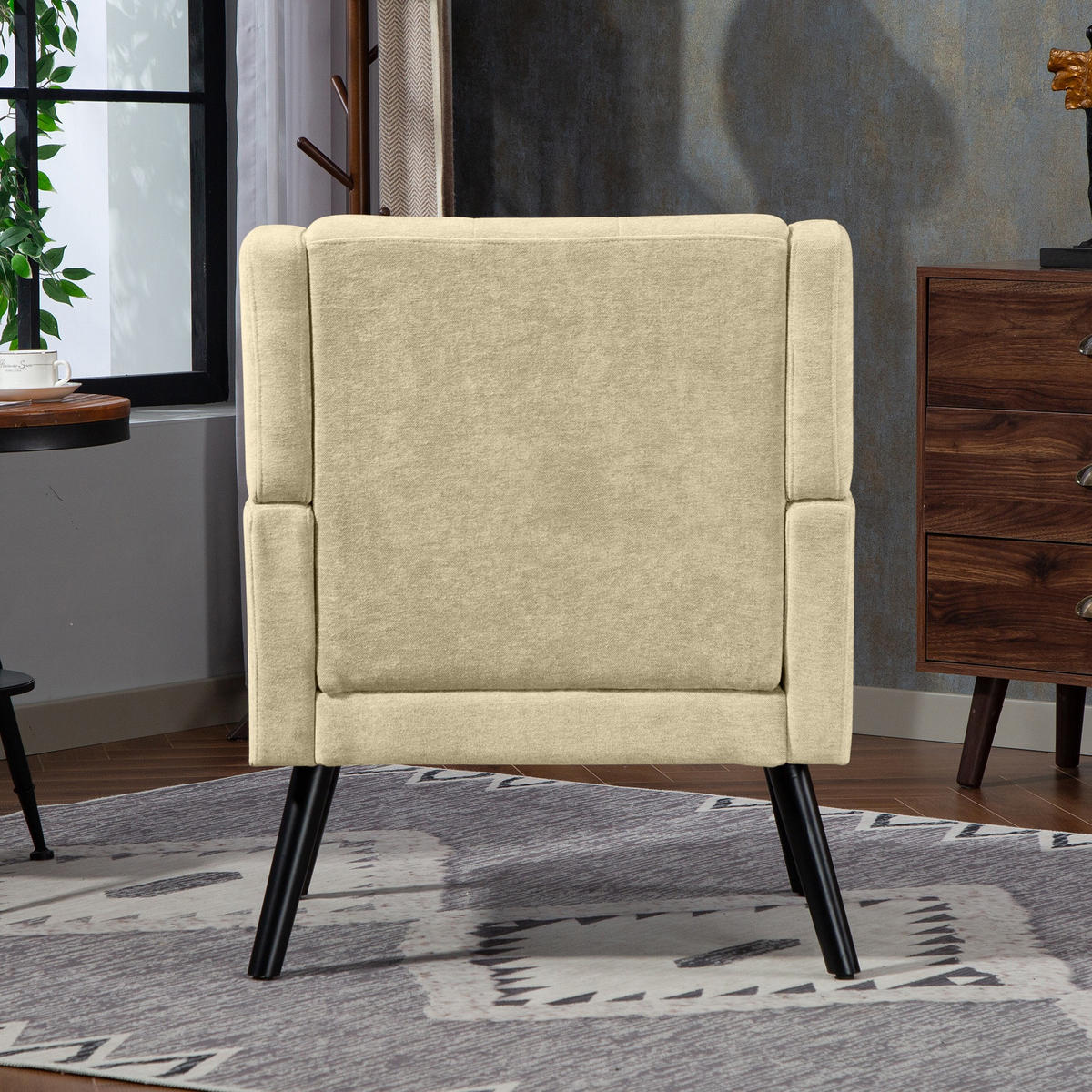 SESSEL Leinen Beige - Beige, Holz/Holzwerkstoff (68/88/76cm) - WISHDOR