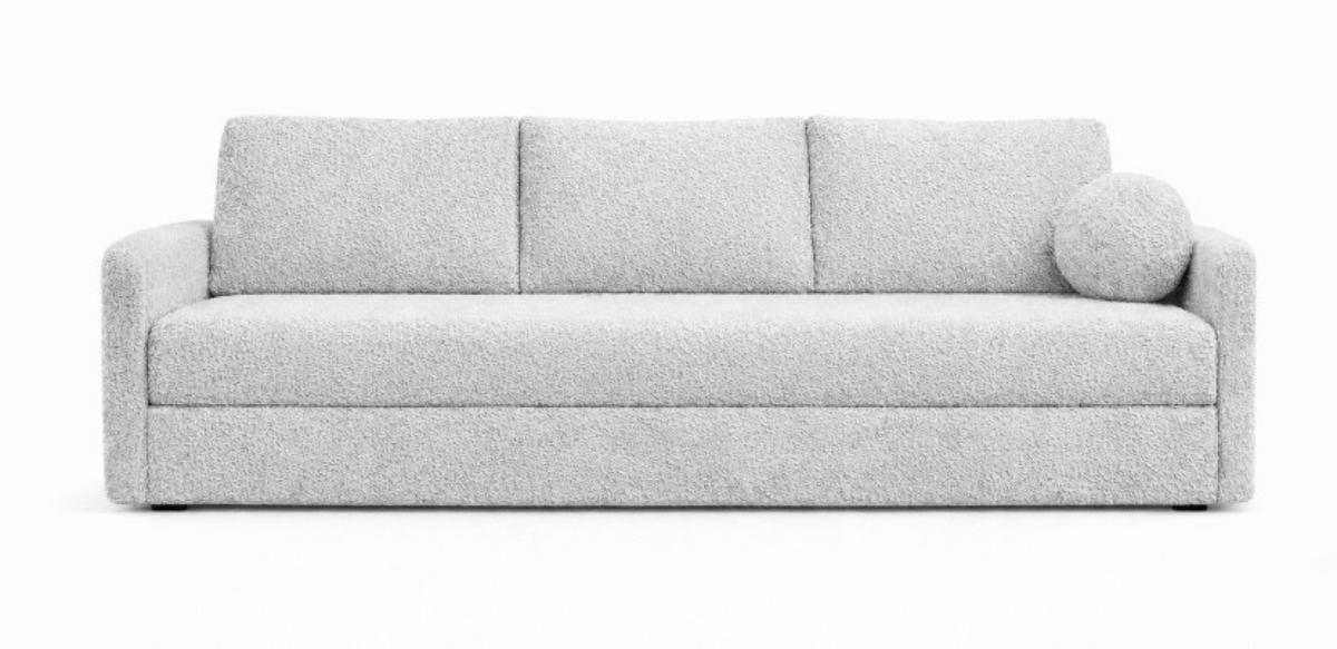 SOFA Hellgrau SISI Mit Schlaffunktion - Hellgrau/Grau, Textil (207/90/87cm) - Sepro Meble