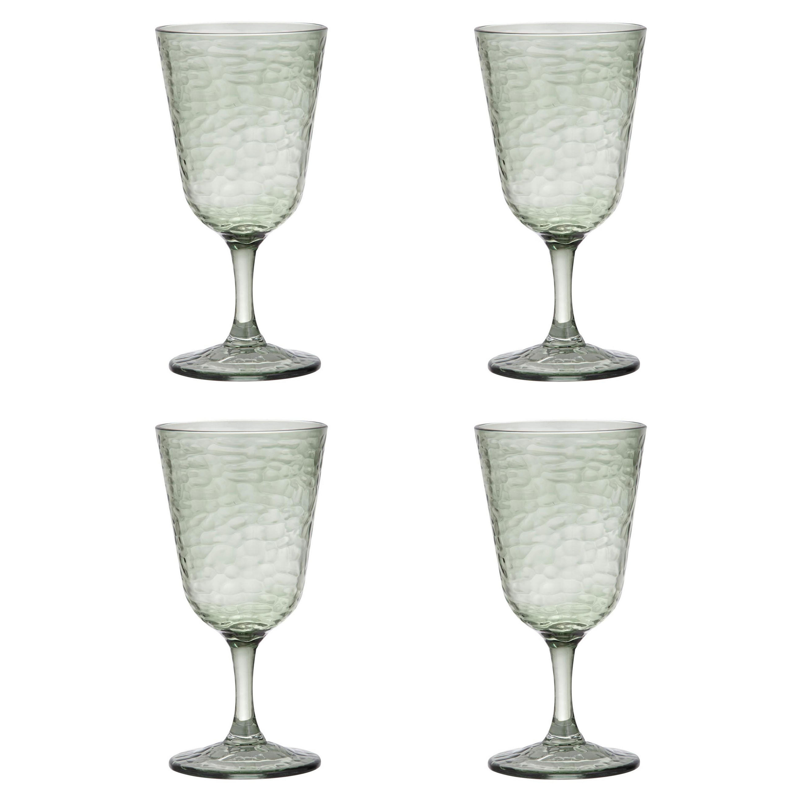 GLÄSER-SET Byron 4er Set Weinglas - Grün, Kunststoff - Ladelle