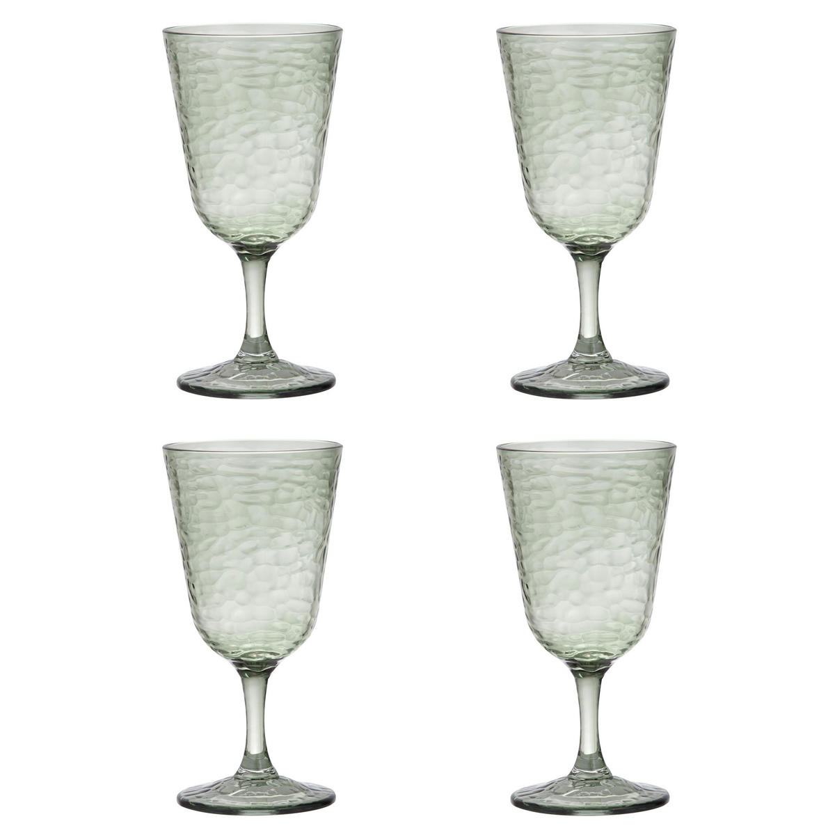 GLÄSER-SET Byron 4er Set Weinglas - Grün, Kunststoff - Ladelle
