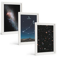 BILDER SET 3er Set - 40x60 cm Weißer Rahmen - Galaxie im Sternbild Steinbock - Weiß, Kunststoff (40/60cm) - TULUP