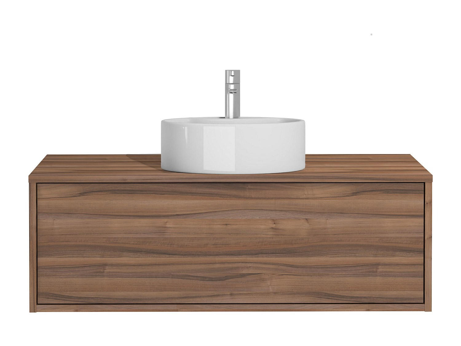 EINZELWASCHTISCH - 94 cm x 47 cm - Holz, Platte - Naturfarben Dunkel - TEANA - Naturfarben, Holz (94/32/47cm) - Vente-Unique