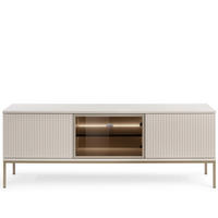 TV-LOWBOARD FONTE, Cremefarbig - Creme, Holzwerkstoff (154/56/39cm) - KONSIMO®