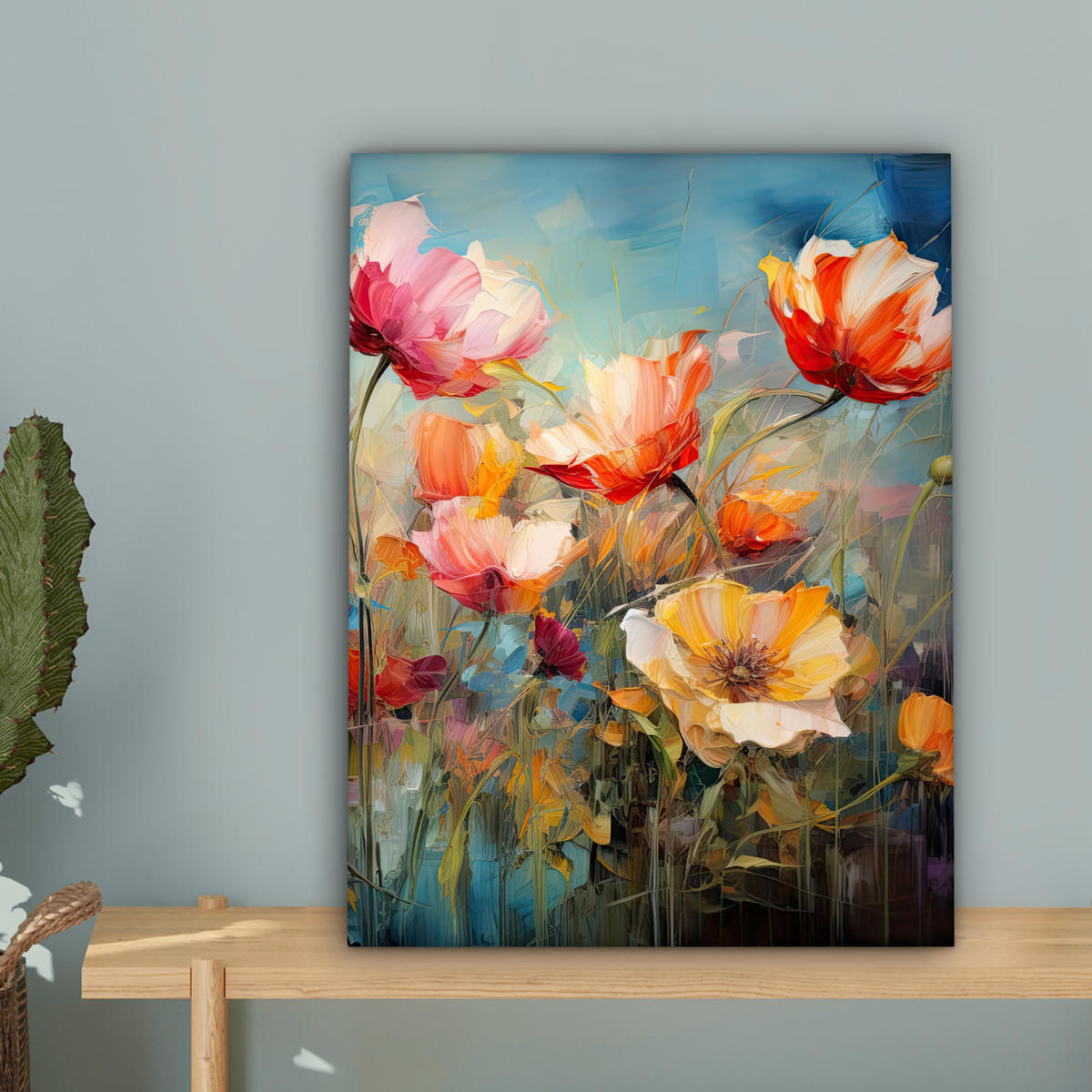 LEINWANDBILD Blumen - Aquarell - Kunst - Botanisch - Natur 30x40 cm - Orange, Textil (30/40cm) - MuchoWow