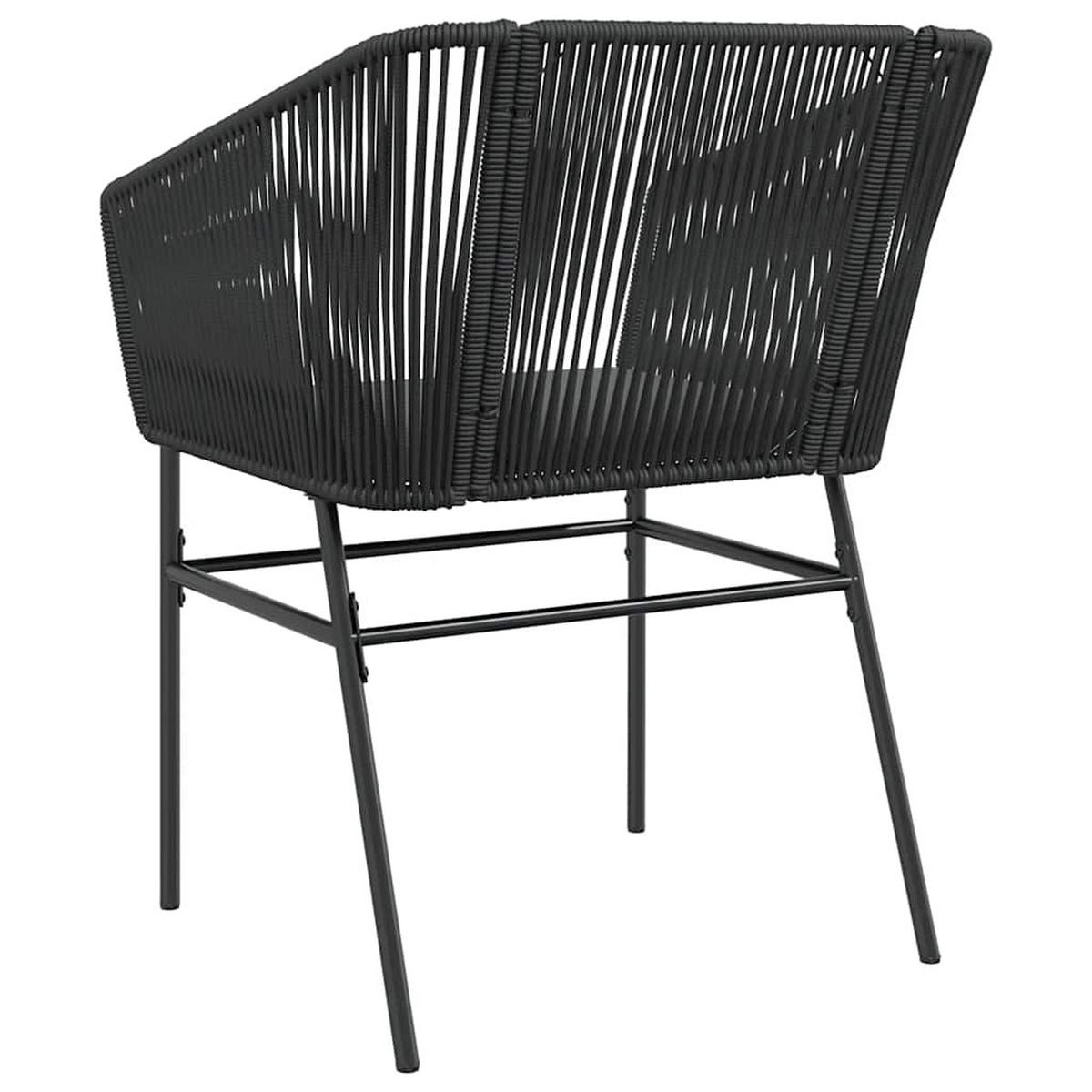 GARTENSTÜHLE 2er Set Mit Kissen Schwarz Poly Rattan - Schwarz, Kunststoff (63/83/63cm) - vidaXL