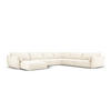 PANORAMASOFA rechts Kaelle aus Chenille-Stoff leichtes beige 8 Sitzplätze - Creme, Textil (284/85/384cm) - Micadoni