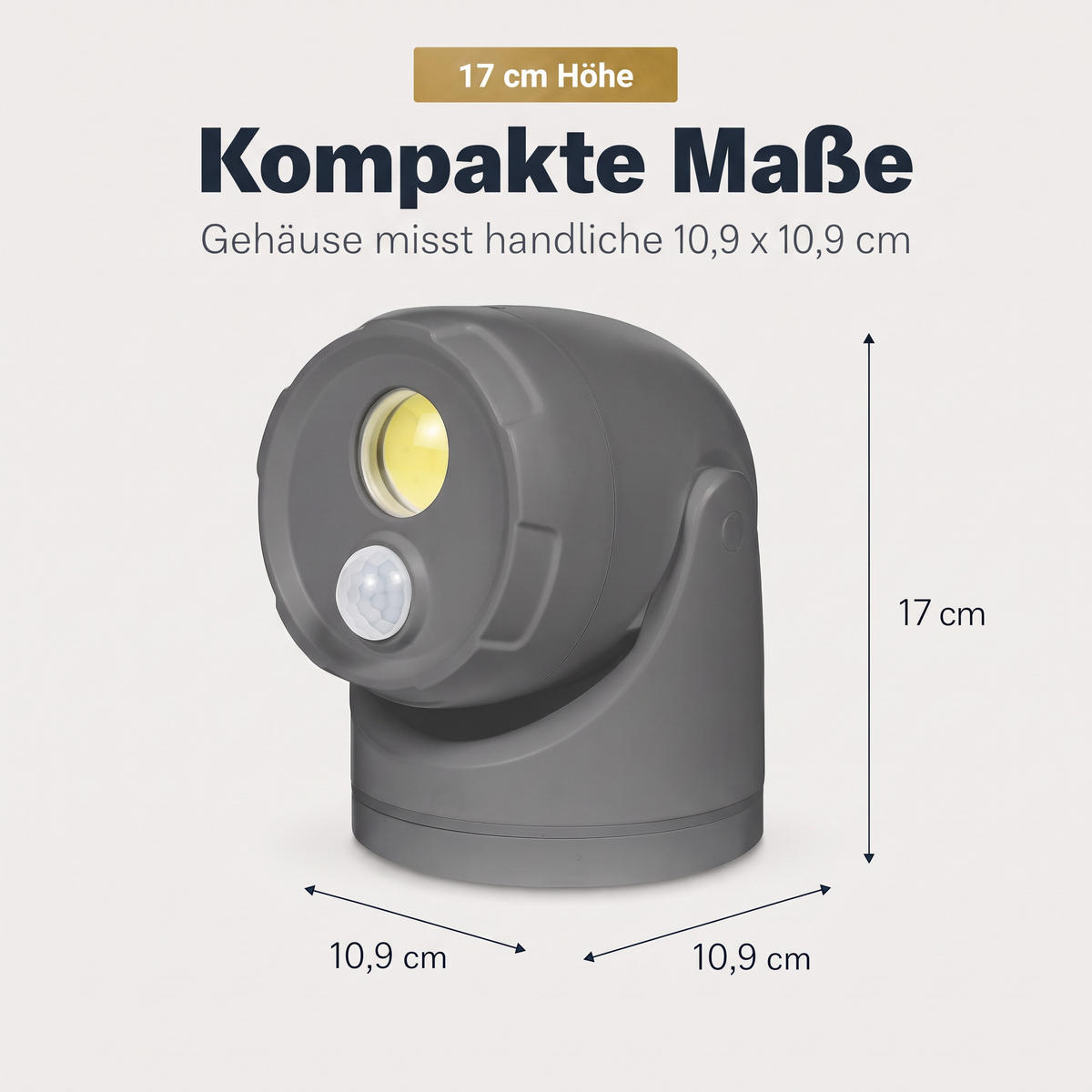 LED-BATTERIE-SPOT-STRAHLER - mit Bewegungsmelder und Erdspieß für Außenbereich, 3er-Set D-Batterien inklusive - Anthrazit, Kunststoff (10.9/10.9/17cm) - Northpoint