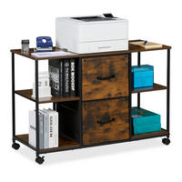 ROLLCONTAINER - Schwarz/Braun, Holz/Holzwerkstoff (100/67/40cm) - Relaxdays