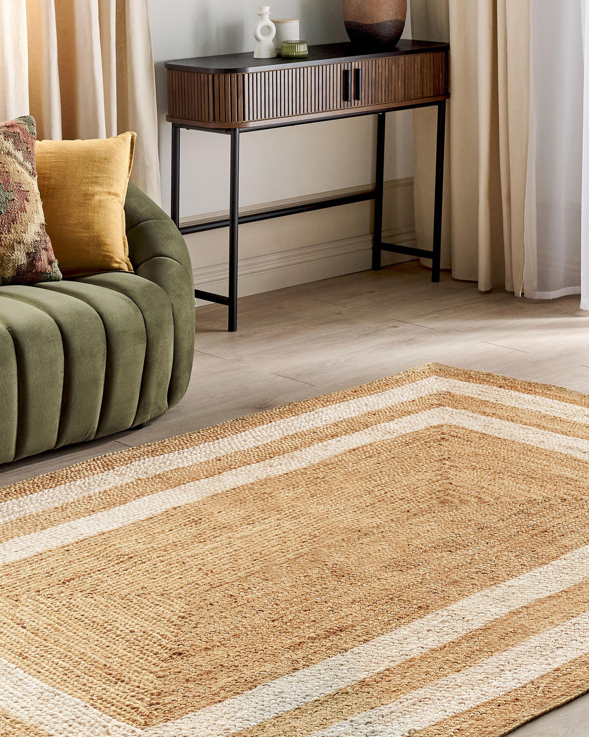 TEPPICH geflochten Beige 200/300 cm Gemerek - Beige, Naturmaterialien (200/300cm) - Beliani