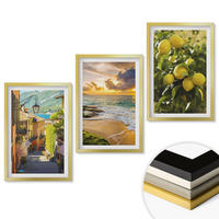 WANDBILDER 3er Set - 40x60 cm Goldrahmen - Straßen, Meer, Strand, Zitrusbäume - Goldfarben, Kunststoff (40/60cm) - ArtPrintCave