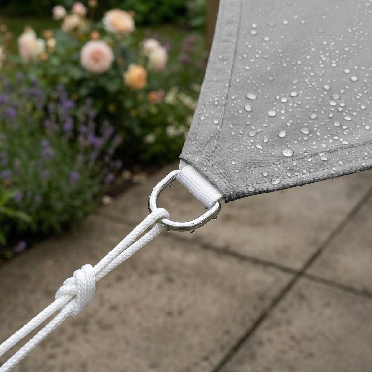 SONNENSEGEL - Anthrazit, Textil/Metall (400/400cm) - Relaxdays