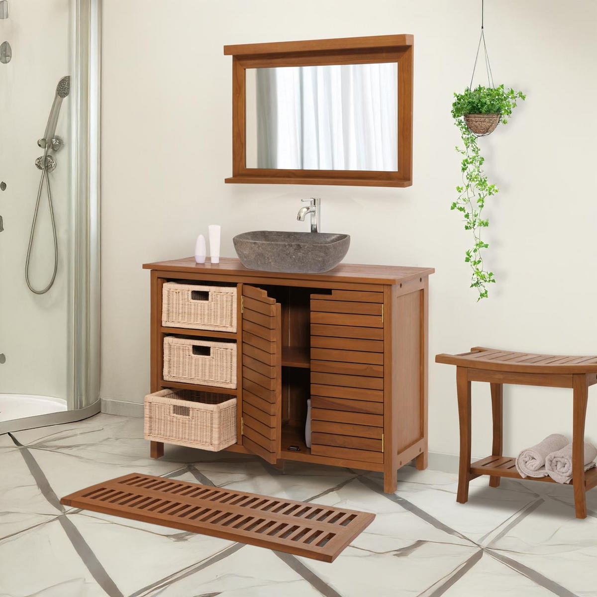WASCHBECKENUNTERSCHRANK Braun - Braun, Holz (100/76/40cm) - MCW