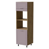 BACKOFENUMBAUSCHRANK Bari D14RU/60/207 Eiche Artisan / RAL 4009 pastellviolett 60 / 59 / 207cm - Violett/Eiche Artisan, Holz/Holzwerkstoff (60/207/59cm) - Feldmann-Wohnen