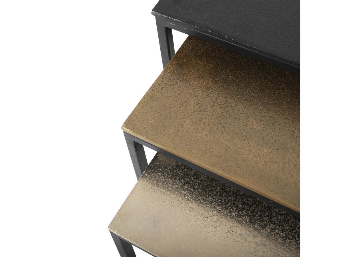 BEISTELLTISCH Aida Mangoholz 54 cm / 29 cm Multi - Multicolor, Metall (29/54/65cm) - Villa Möbel