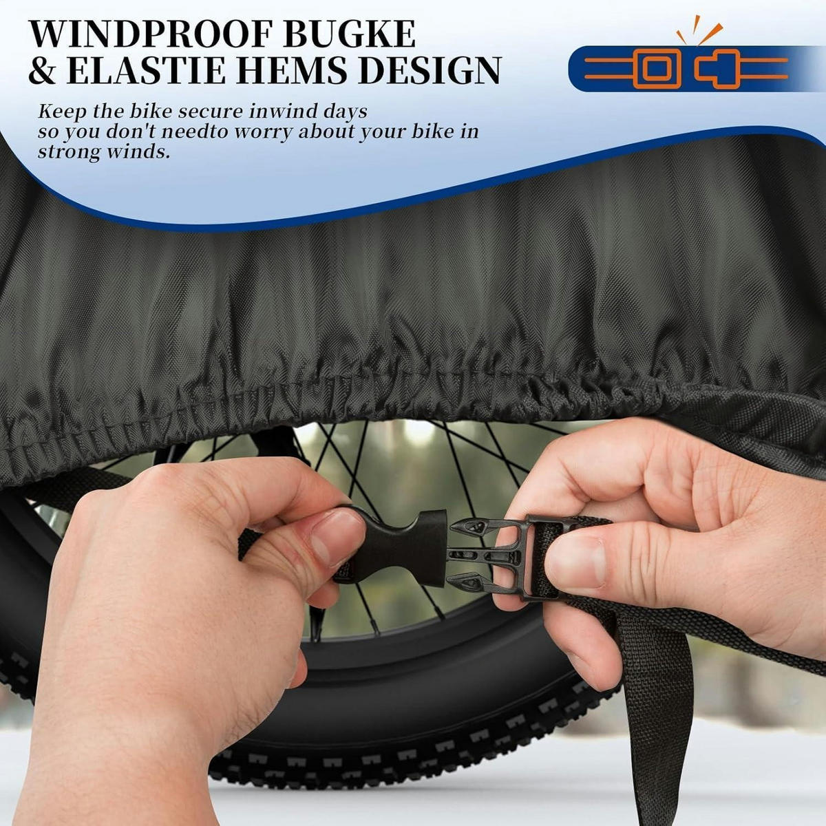FAHRRADABDECKUNG 210D Oxford Wasserdicht 208 x 112 x 76 cm - Schwarz, Textil (3/20/10cm)