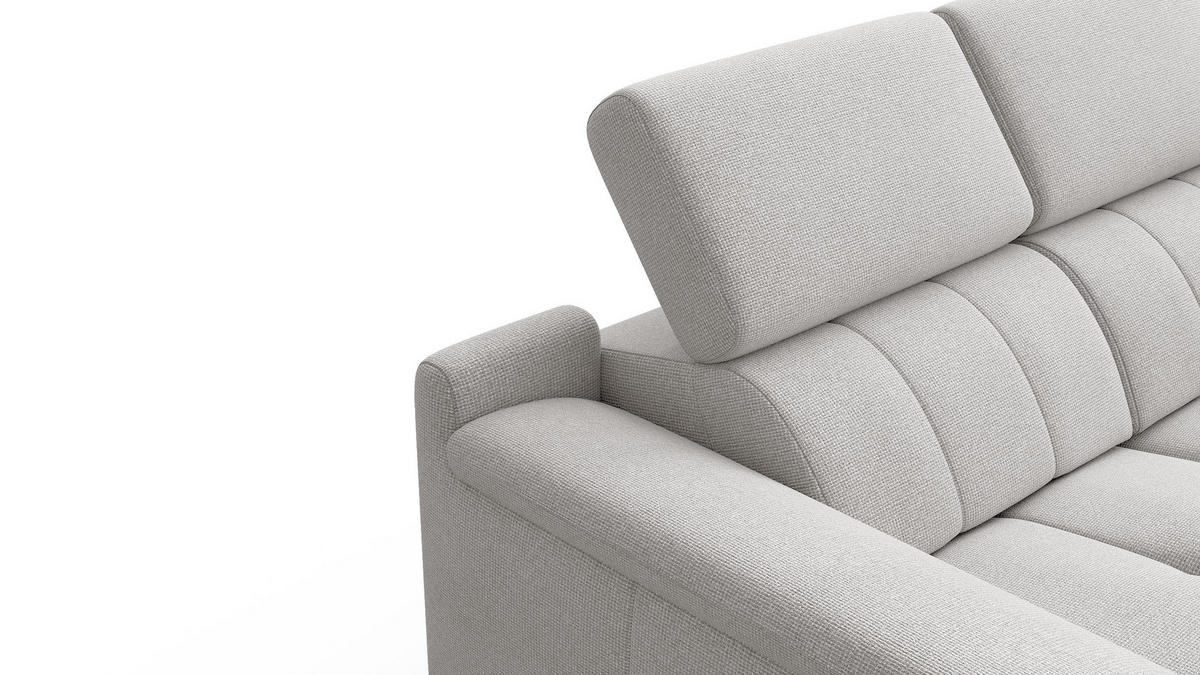 RELAXSOFA FIERO 2-Sitzer mit 2 Relaxfunktionen, hellgrau - Hellgrau/Schwarz, Holzwerkstoff/Textil (170/82/103cm) - Courtois Laville