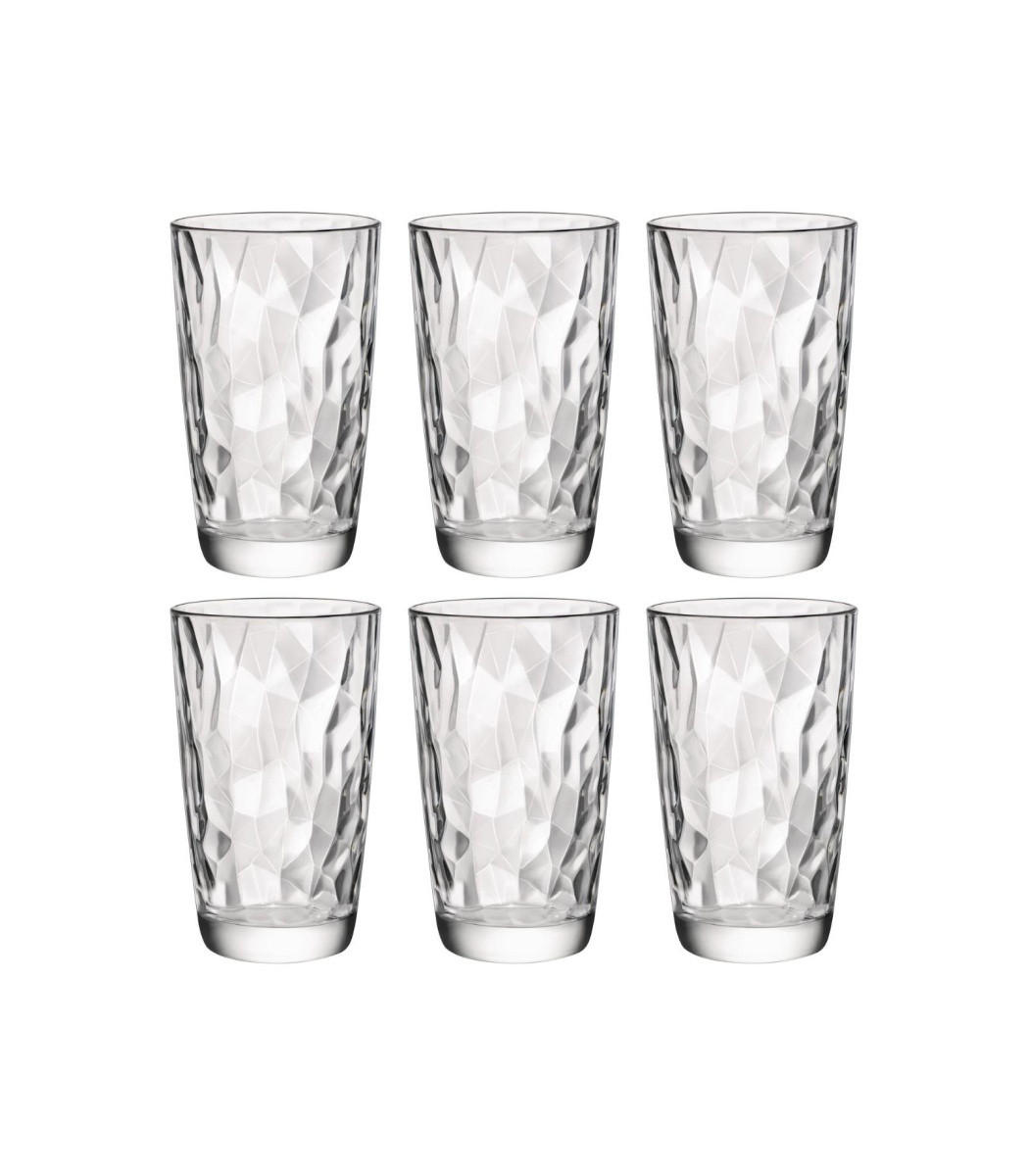 LONGDRINKGLAS Diamond Transparent 470 ml - 6 Stück - Transparent, Glas (0.47L) - Bormioli Rocco