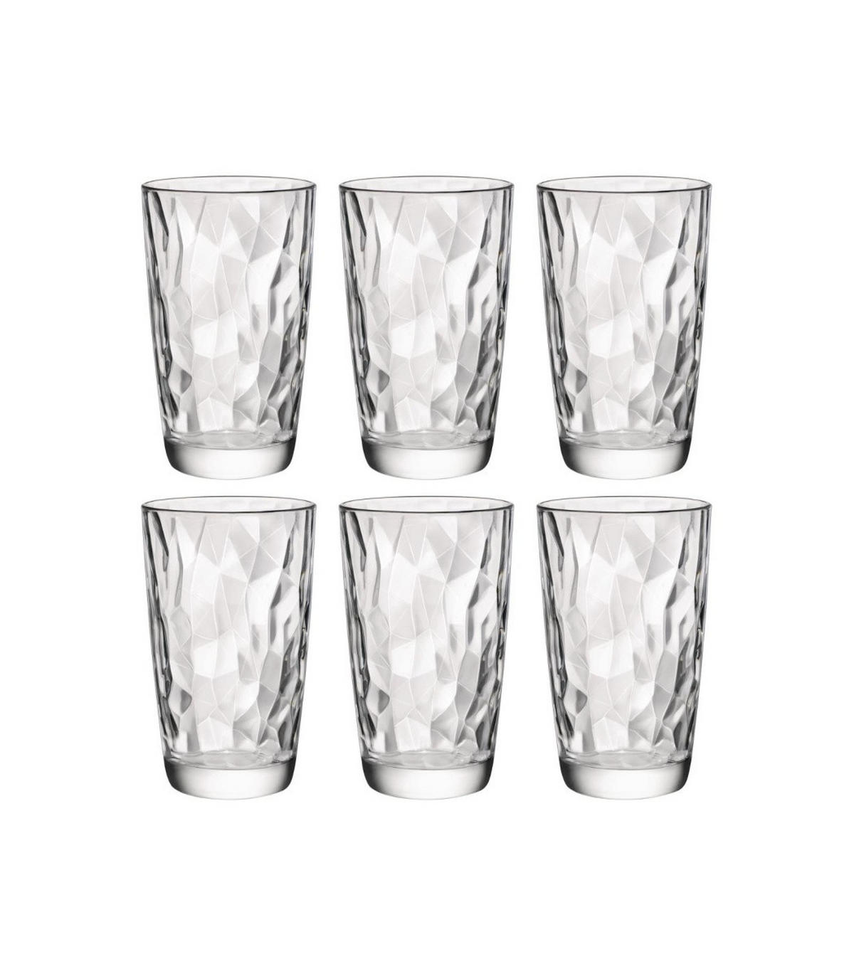 LONGDRINKGLAS Diamond Transparent 470 ml - 6 Stück - Transparent, Glas (0.47L) - Bormioli Rocco