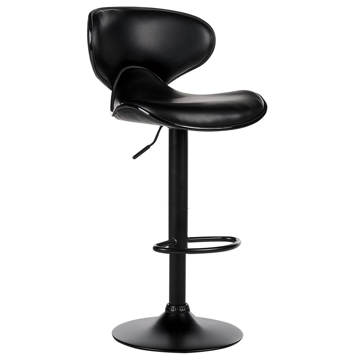 BARHOCKER 2er-Set Kunstleder schwarz höhenverstellbar Conway - Schwarz, Kunststoff (46/87/50cm) - Beliani