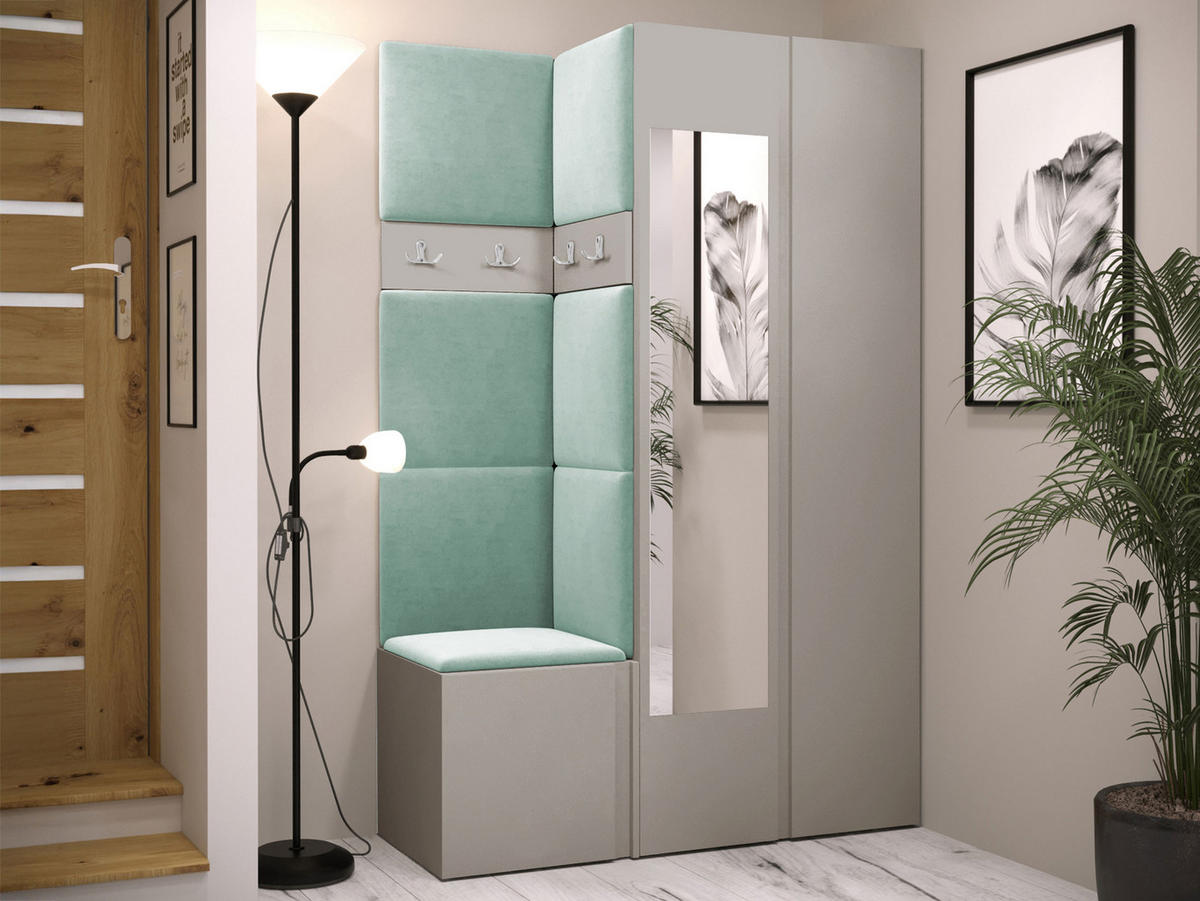 GARDEROBEN-SET Orion XXVI - Kaschmir/Mintgrün, Holzwerkstoff/Kunststoff (116/186/46cm) - MIRJAN24