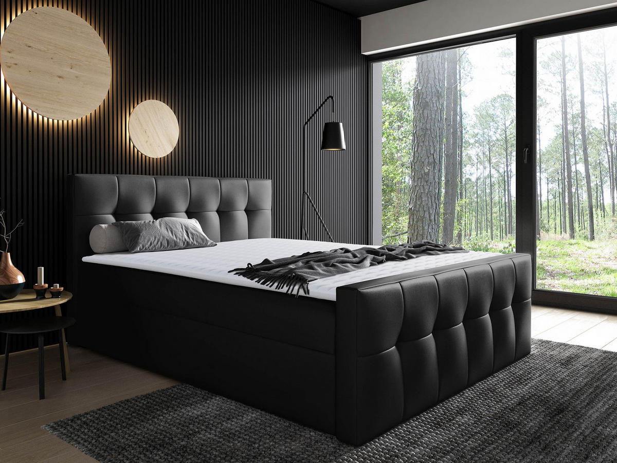 BOXBETT Malibu - Schwarz, Holz (160/200cm) - MIRJAN24