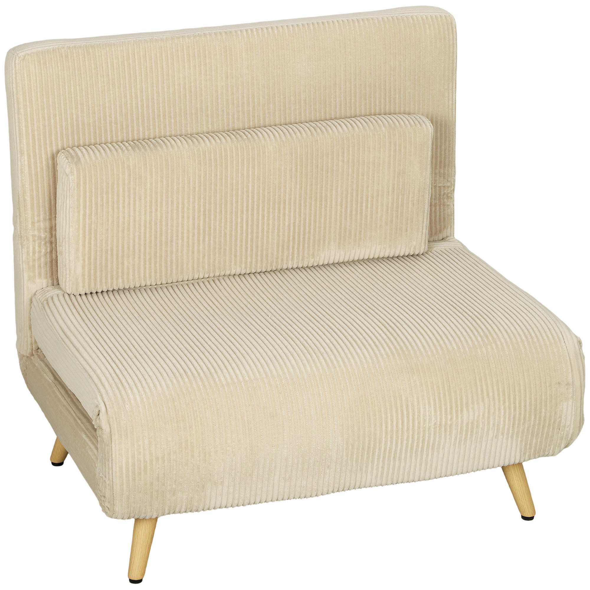 BÄDDFÅTÖLJ i polyester, beige - Beige/Brun, Textil/Metall (75/84/90cm) - HOMCOM