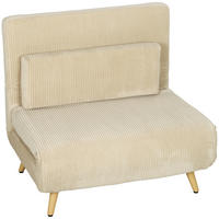 BÄDDFÅTÖLJ i polyester, beige - Beige/Brun, Textil/Metall (75/84/90cm) - HOMCOM