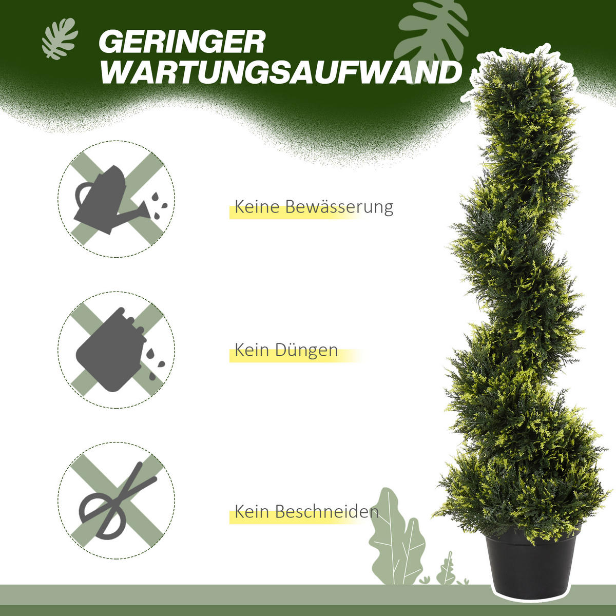 KÜNSTLICHE ZEDERNBAUM 2er Set, groß 90 cm - Grün, Kunststoff (90cm) - Outsunny