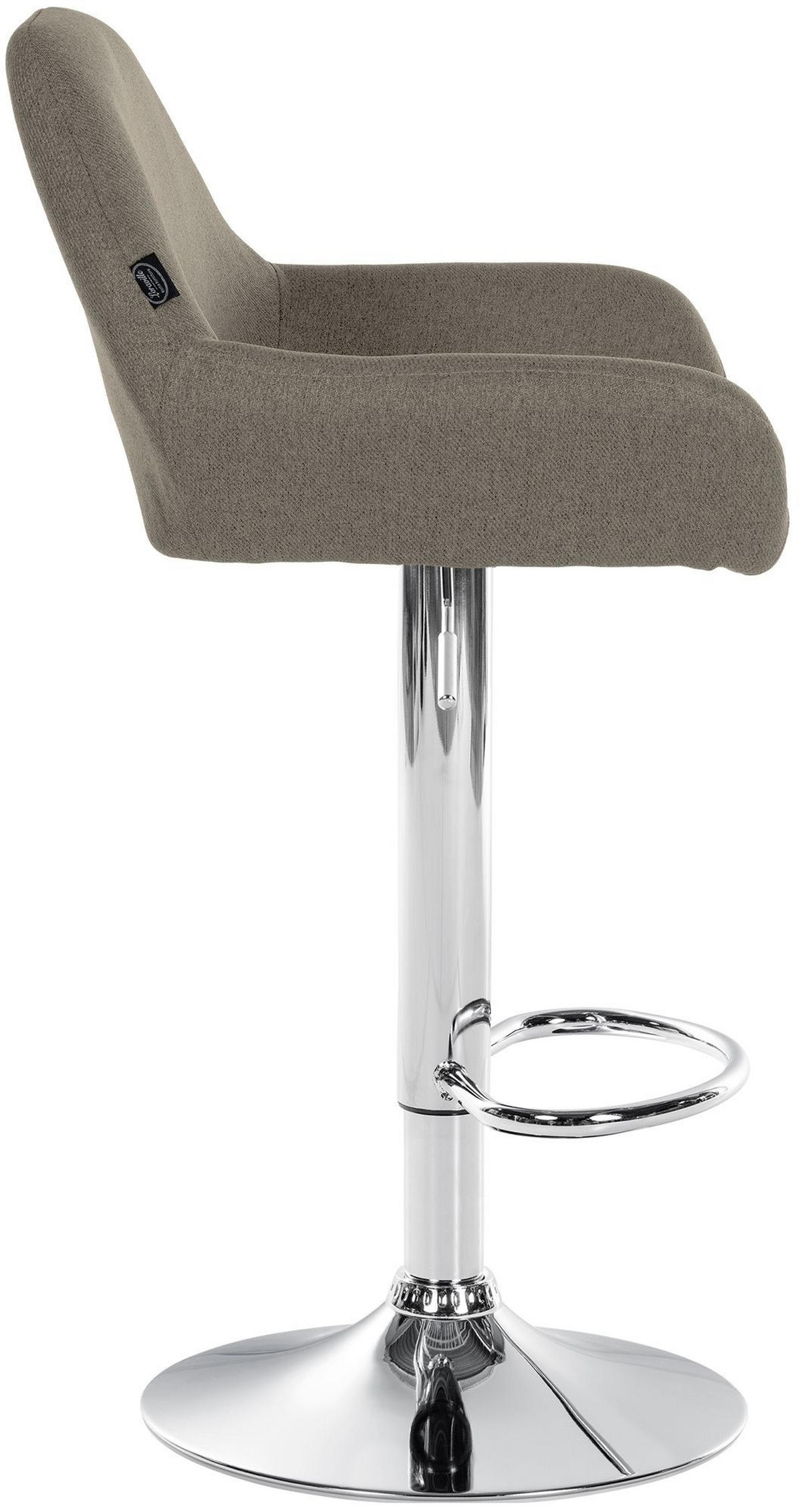 BARHOCKER Braga Stoff 89-109x51x52 cm taupe - Taupe, Textil (51/89/52cm) - furnicato