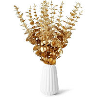 KÜNSTLICHE Eukalyptus Zweige 20 Stück Gold 38 cm - Goldfarben, Kunststoff (15cm)