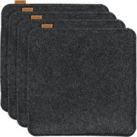 SITZKISSEN mit Antirutschnoppen 4er-Set - Dunkelgrau, Textil (35/35/2cm) - Miqio Design