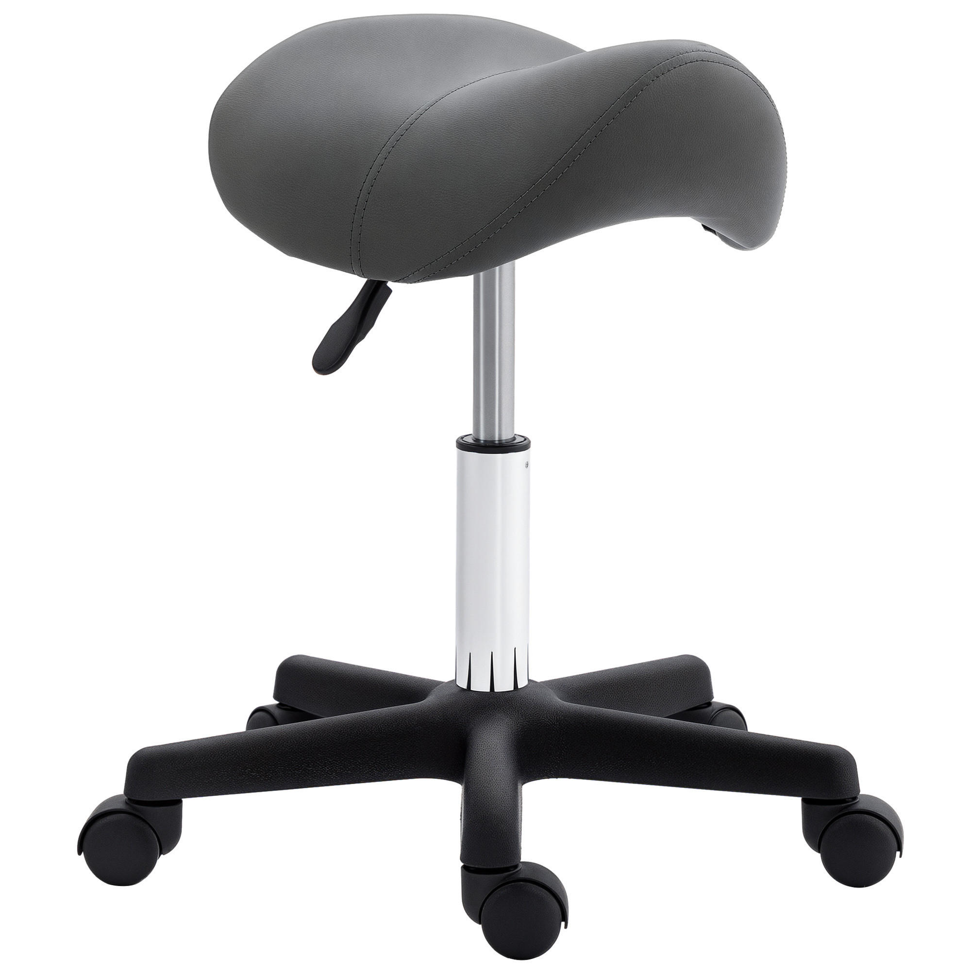 DREHHOCKER DE-09991 sattelförmig, höhenverstellbar, 360° drehbar Grau - Grau, Metall (47/59/48cm) - ComfortXL