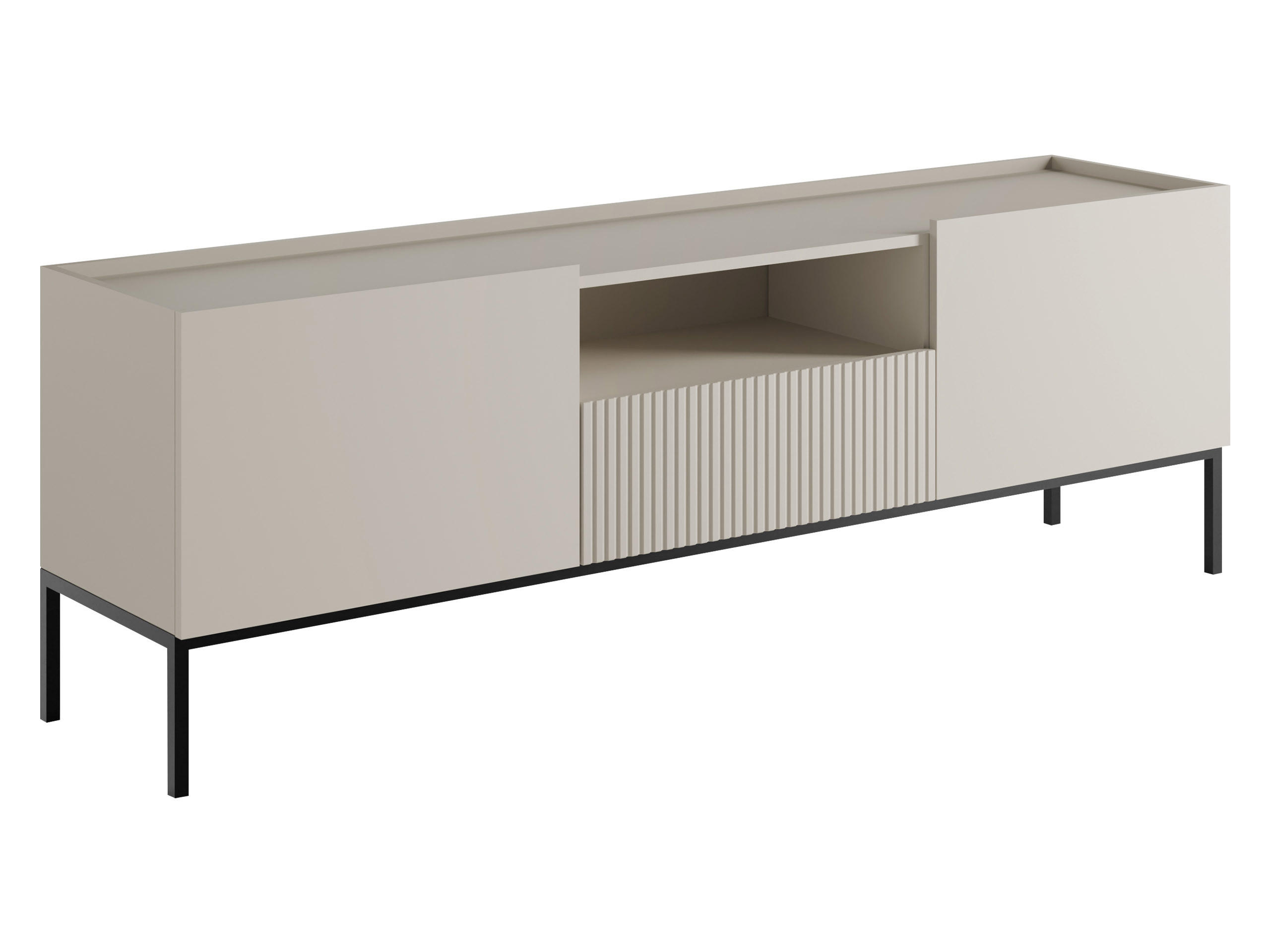 TV-ELEMENT Como 180 2D1SZ - Kaschmir/Schwarz, Holzwerkstoff/Metall (180/60/42cm) - MIRJAN24