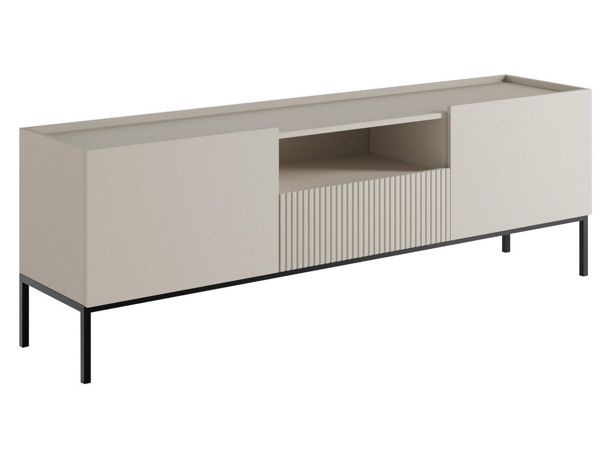 TV-ELEMENT Como 180 2D1SZ - Kaschmir/Schwarz, Holzwerkstoff/Metall (180/60/42cm) - MIRJAN24