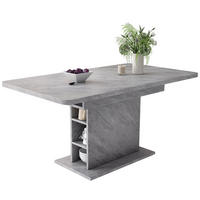 JEDILNA miza raztegljiva, s shranjevalnim prostorom, sodoben dizajn, Beton videz, Siva - siva, leseni material (130/70/75cm) - Redom