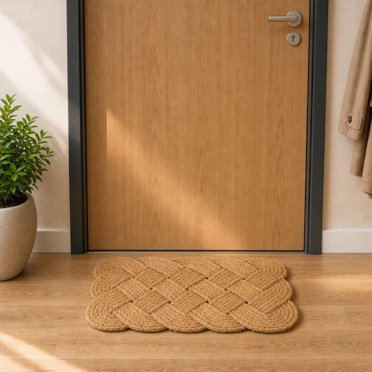 FUSSMATTE Natur Kokosfaser wendbar 75x45 cm - Beige, Textil (75/45cm) - Relaxdays