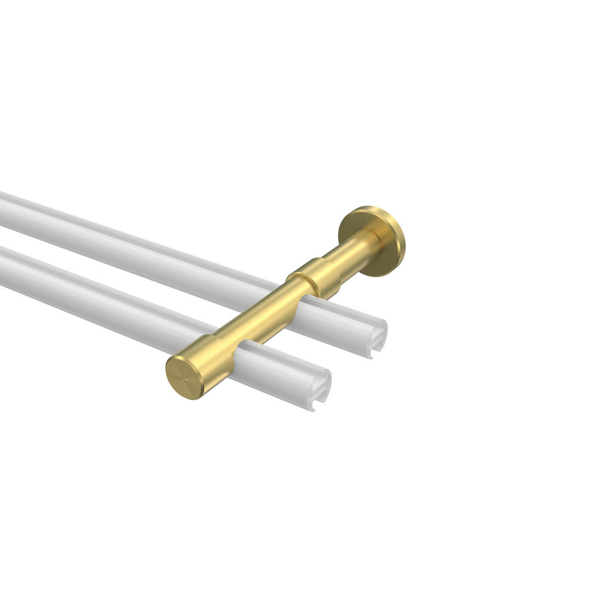 TRÄGER FÜR GARDINENSTANGEN 20 mm Ø, Prestige 2-läufig, Messing-Optik - Messingfarben, Metall (16.2/4/4cm) - INTERDECO