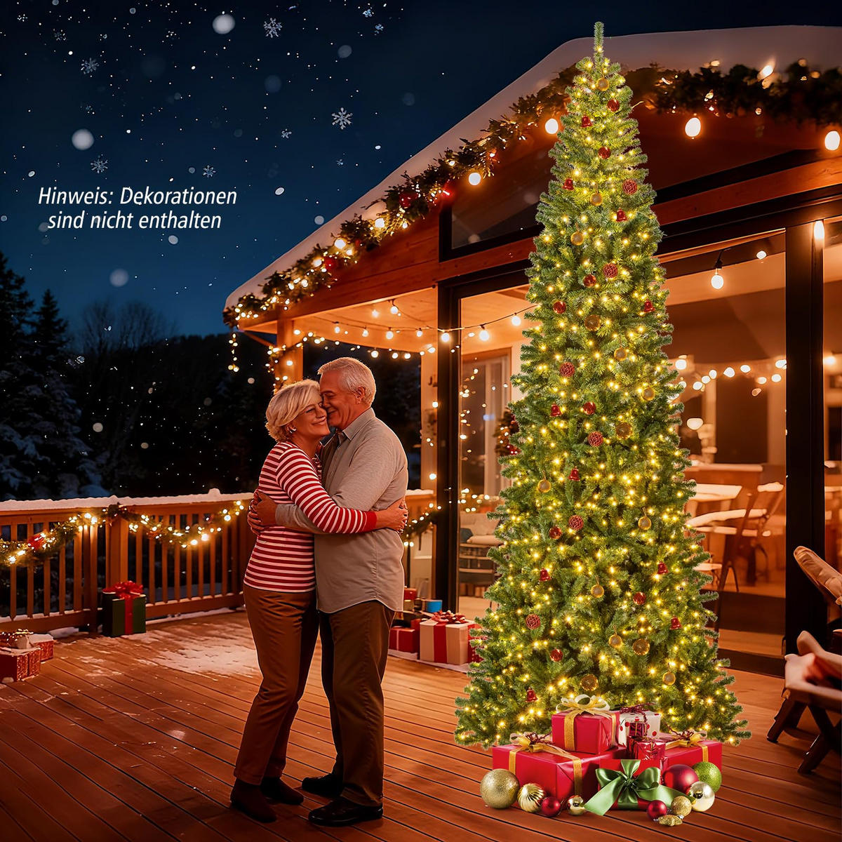 WEIHNACHTSBAUM große Tannenform mit LEDs 360 cm grün - Grün, Kunststoff (360cm) - COSTWAY