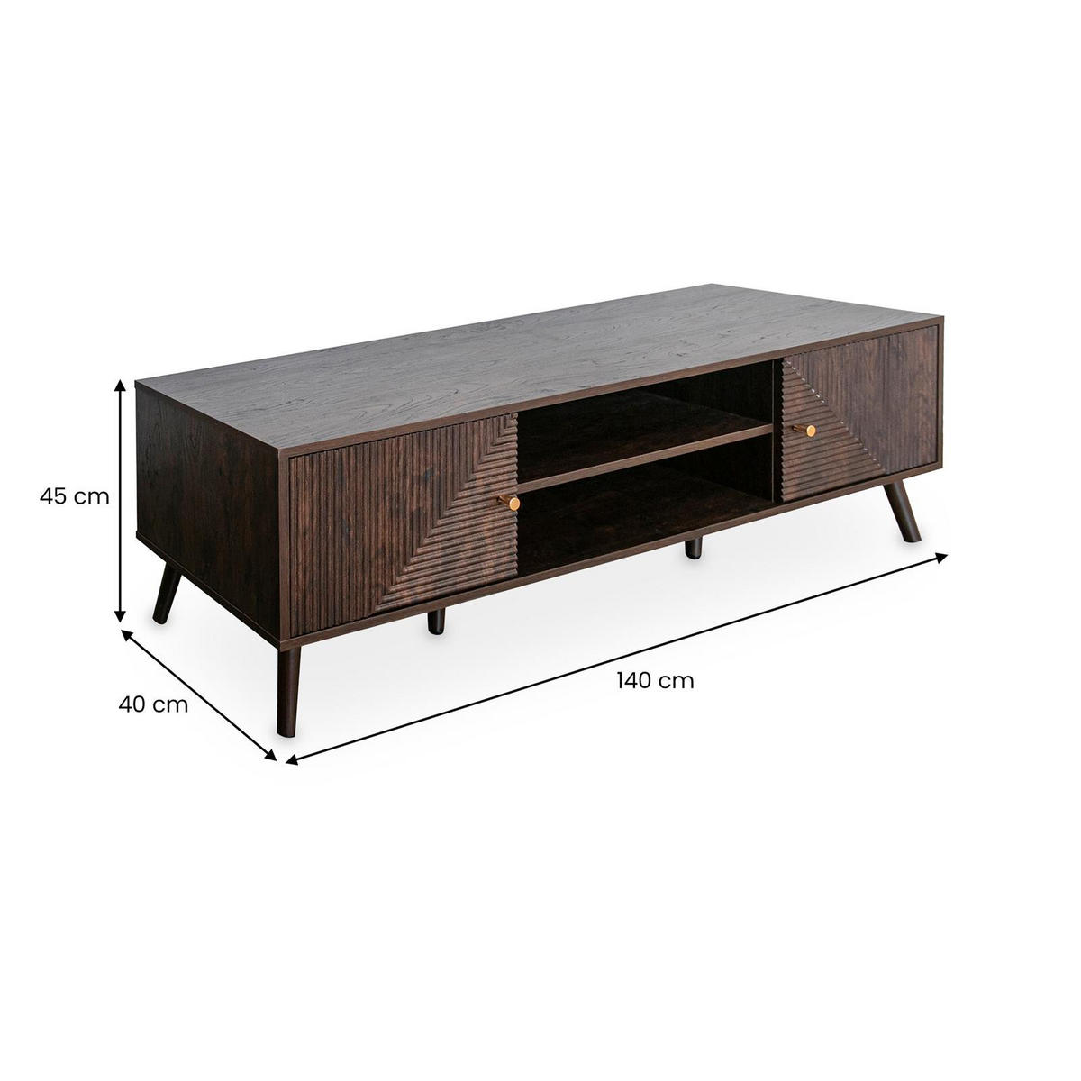 LOWBOARD LIVIA dunkelbraun - Dunkelbraun, Holzwerkstoff (140/45/40cm) - IDIMEX