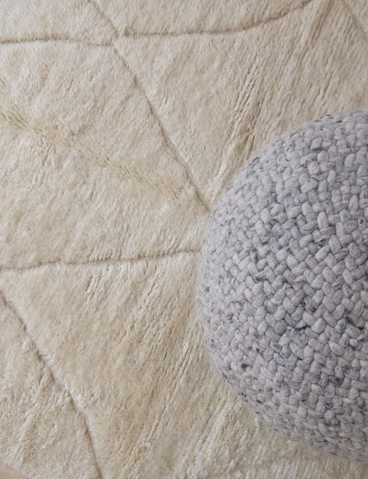 BERBERTEPPICH handgewebt Marokko 165x 238 cm - Weiß, Naturmaterialien (165/238cm) - AFK Living