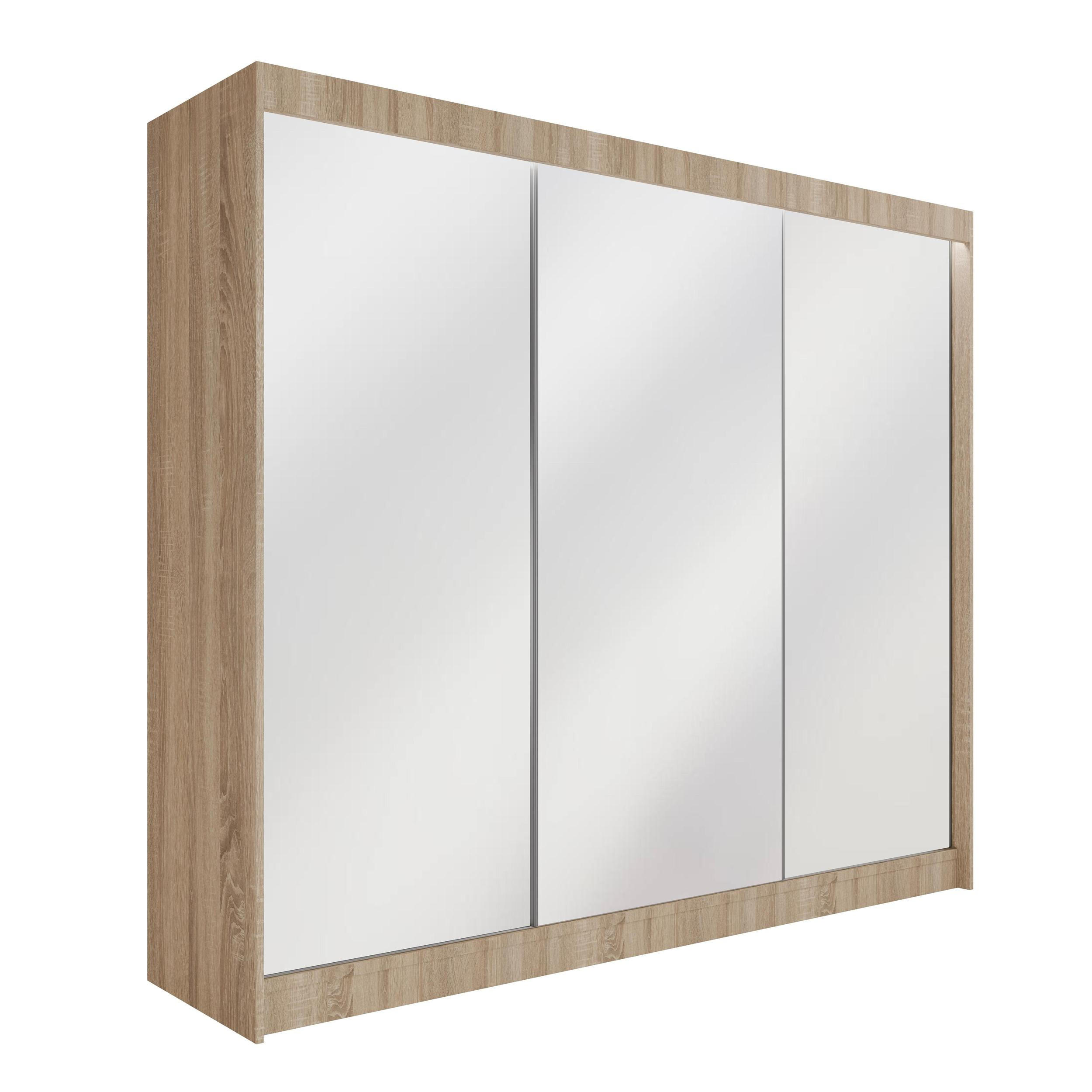 KLEIDERSCHRANK AMOHA mit LED - 250 cm - Sonoma Eiche - Sonoma Eiche, Holzwerkstoff (250/215/61cm) - ALTDECOR