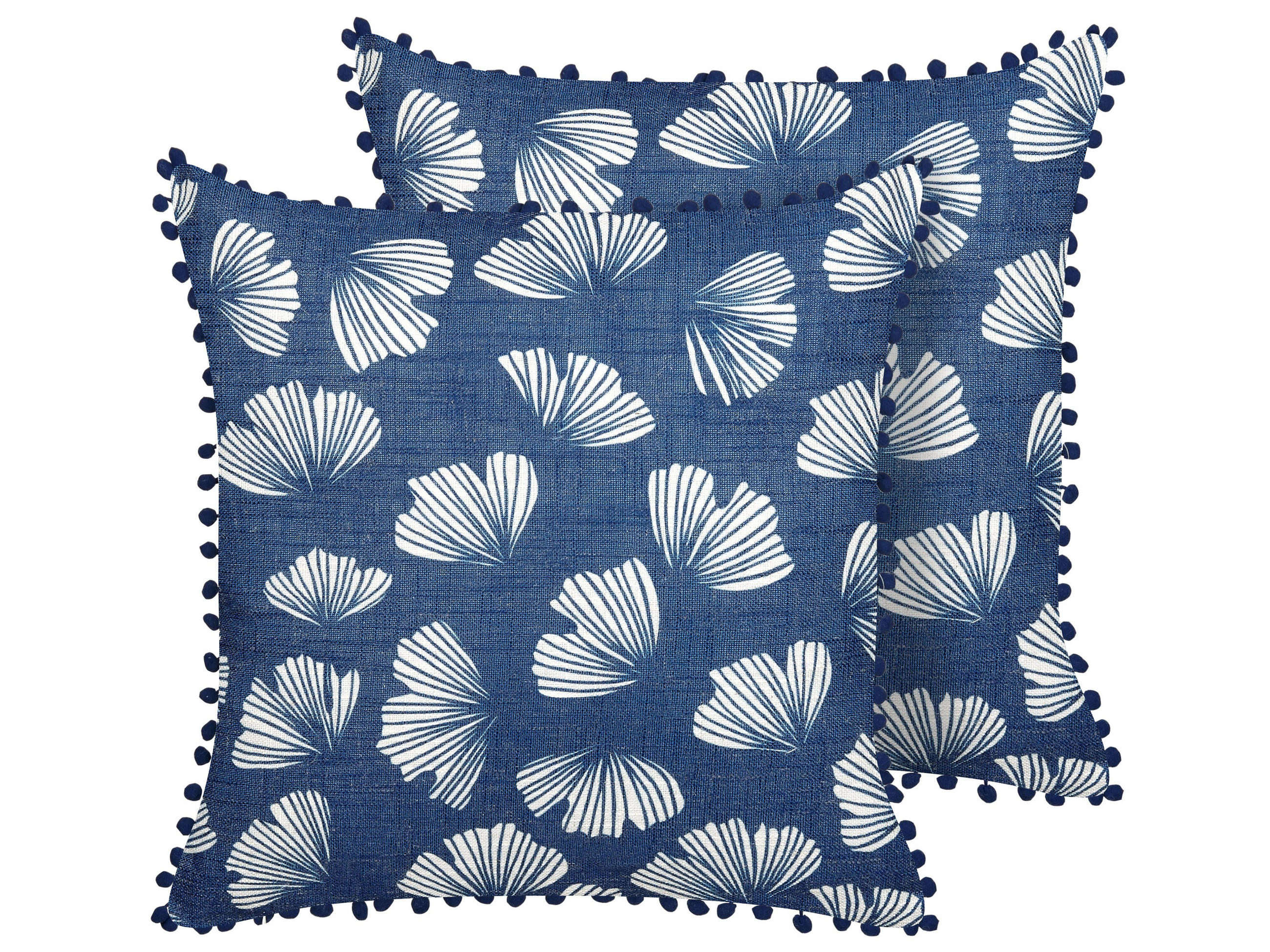 DEKOKISSEN 2er-Set Dunkelblau 45/45 cm Dandelion - Dunkelblau, Textil (45/45cm) - Beliani