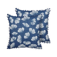 DEKOKISSEN 2er-Set Dunkelblau 45/45 cm Dandelion - Dunkelblau, Textil (45/45cm) - Beliani