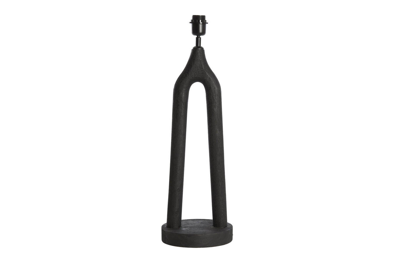 TISCHLEUCHTE XITTA Ø20x55 cm, Holz, Schwarz - Schwarz, Holz (20/20/55cm) - Light & Living