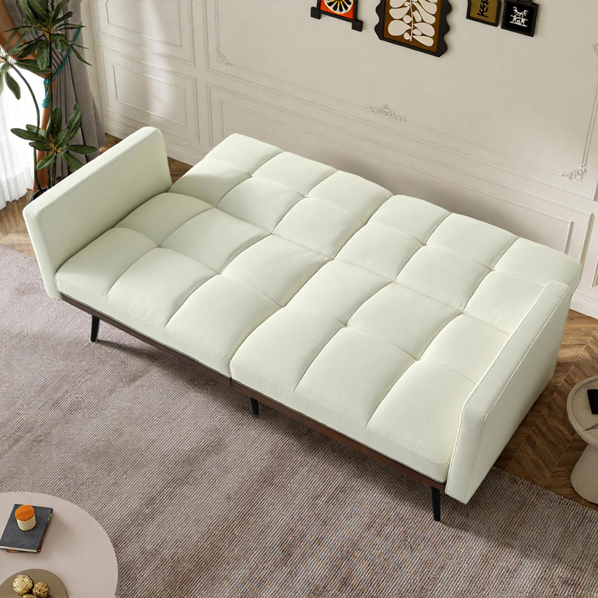 SCHLAFSOFA 146/60/70 cm in Leinenoptik Beige - Beige, Textil (146/70/60cm) - Oxeza