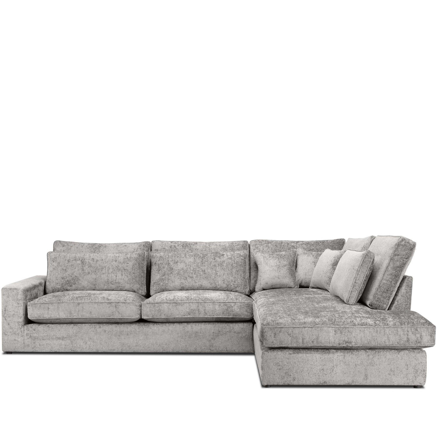 ECKSOFA RECHTS IMPERA Modern 4/5 Sitzer, Hellgrau - Hellgrau, Textil (314/224cm) - KONSIMO®